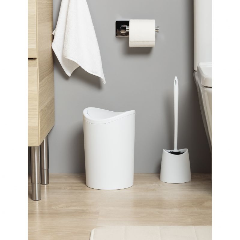Modern Trash Can 6 Quart, Curved Swing Lid