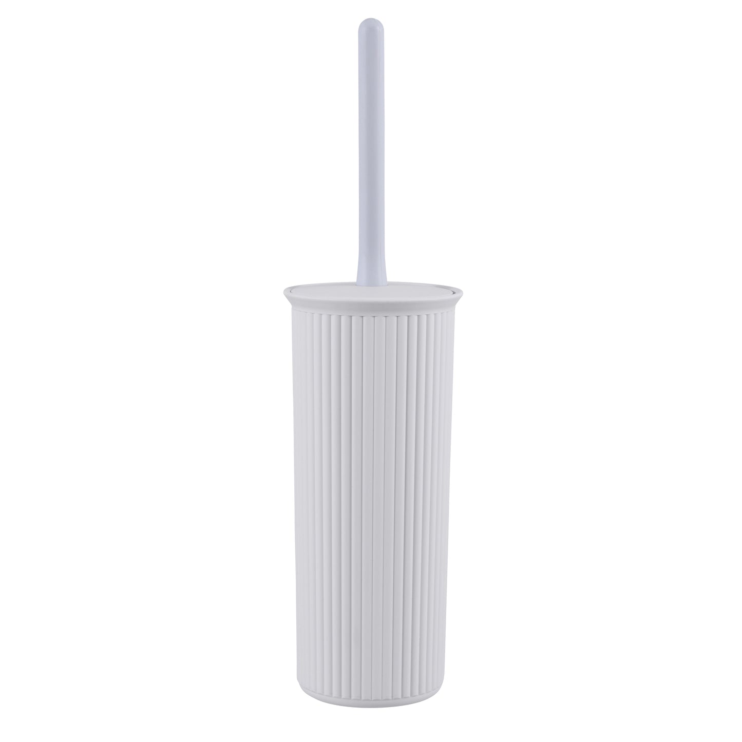 Ribbed Toilet Bowl Brush and Holder White Smoke