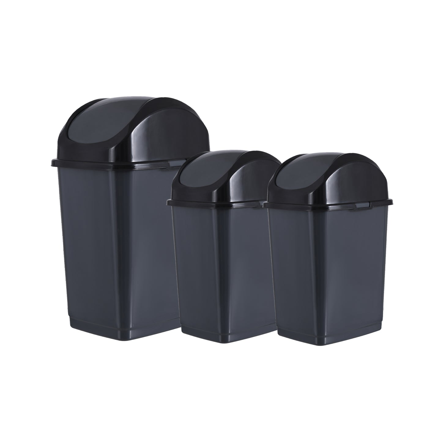 Swing Top Trash Can - Grey (3 Pack) 5 Qt, 10 Qt