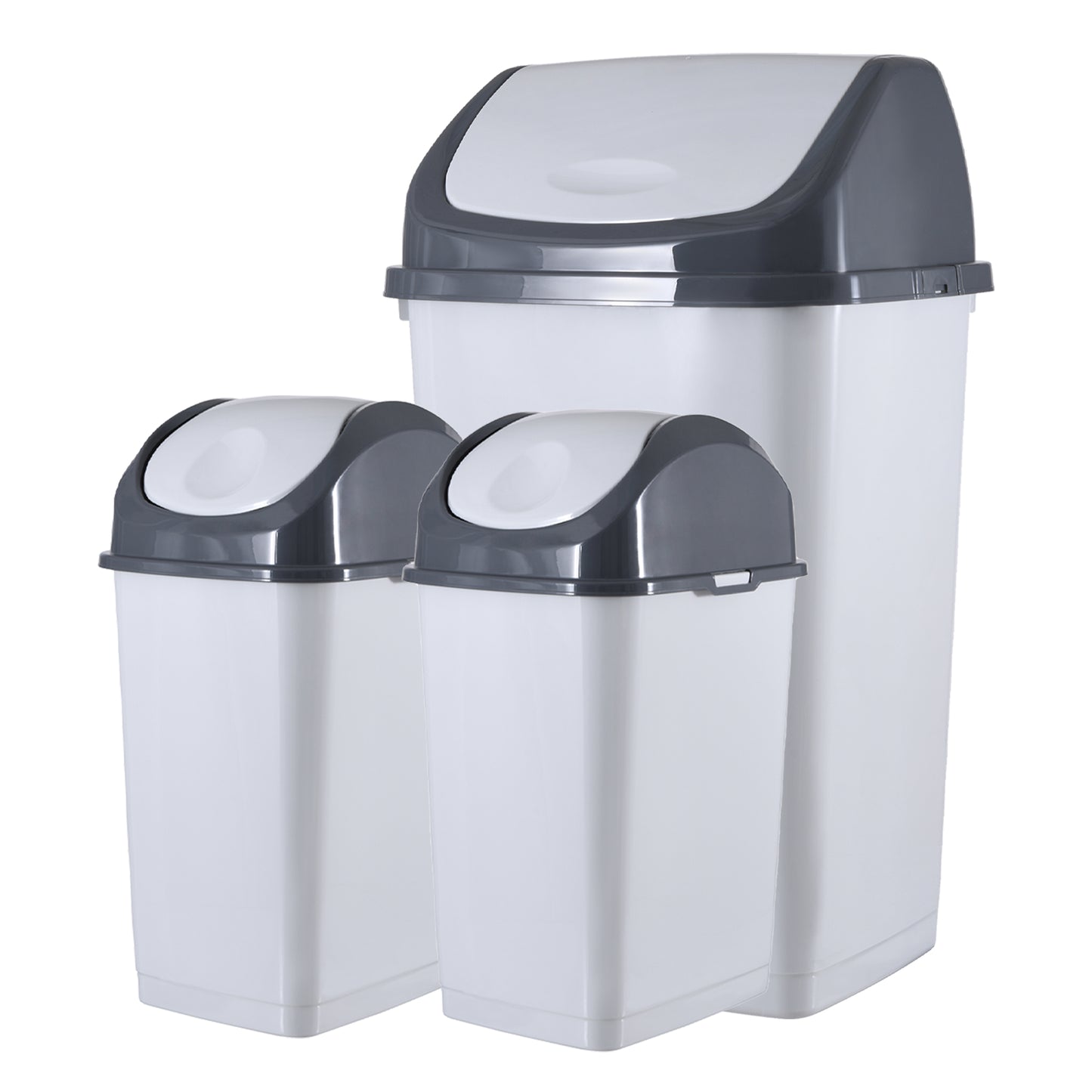 Swing Top Trash Can - White Smoke (3 Pack) 4.5 Gal, 13 Gal