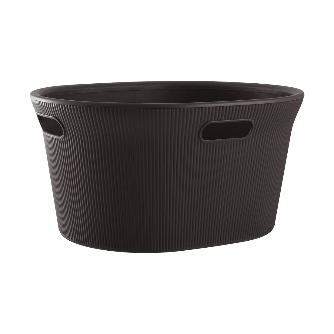 35 Liter Ribbed Laundry Basket Brown