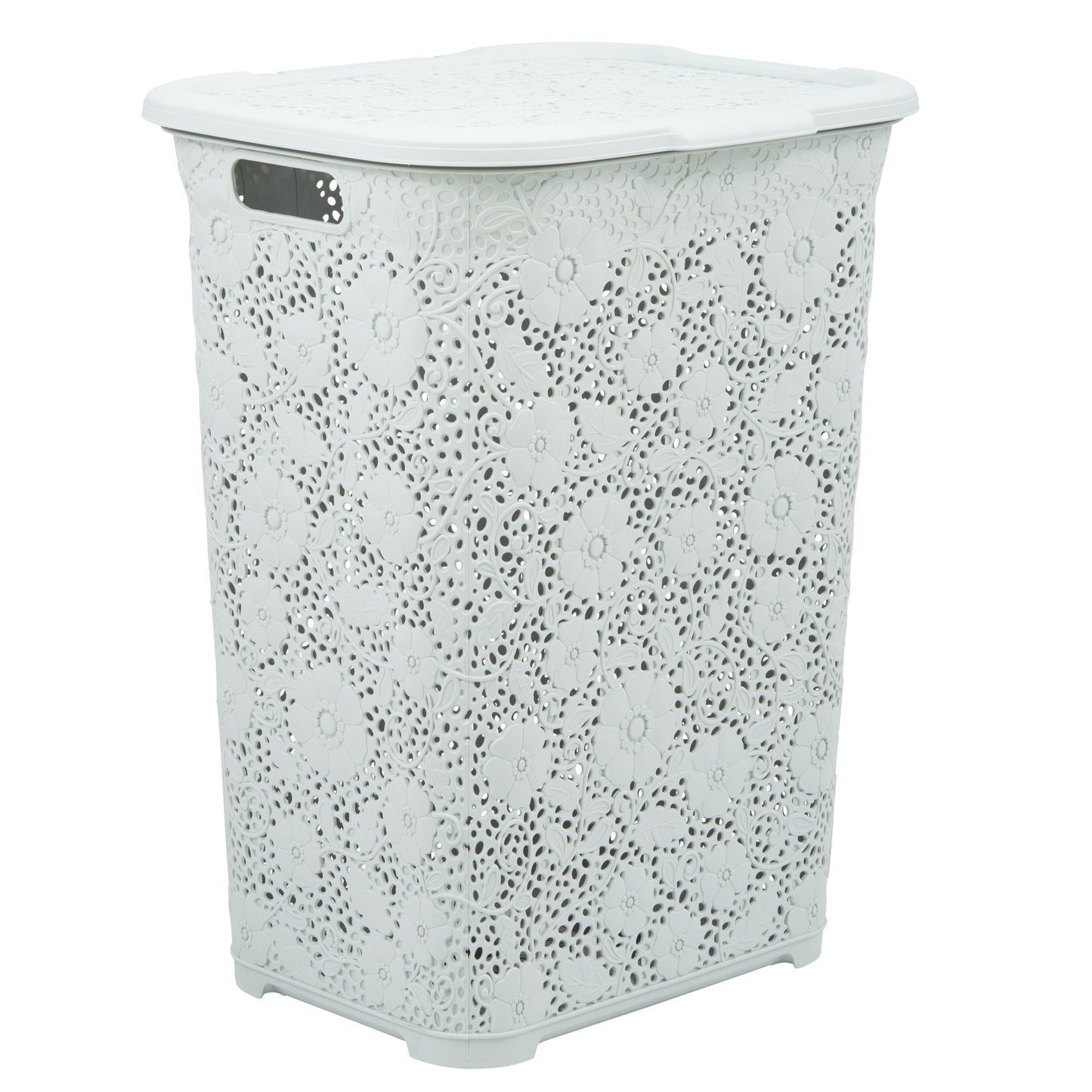 Lace Laundry Hamper, 50 Liter - White Smoke