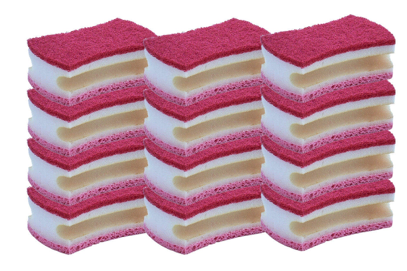 Scrub Sponge with Comfortable Grip, Red