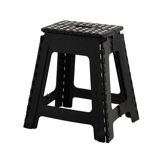 18" Folding Step Stool with Anti-Slip Surface, Black
