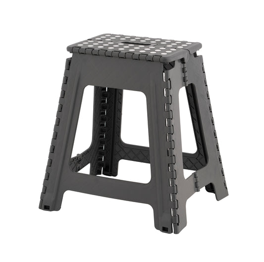 18" Folding Step Stool with Anti-Slip Surface, Grey