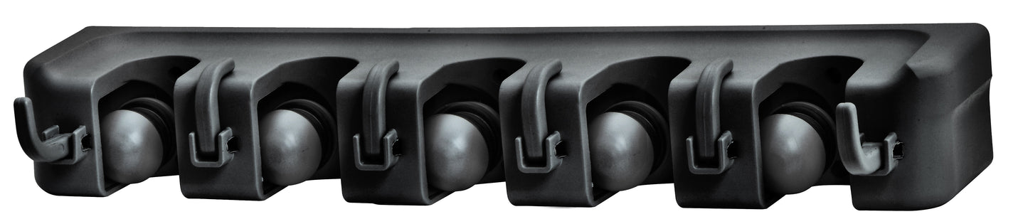 Mop And Broom Organizer, 5 Slots and 6 Hooks