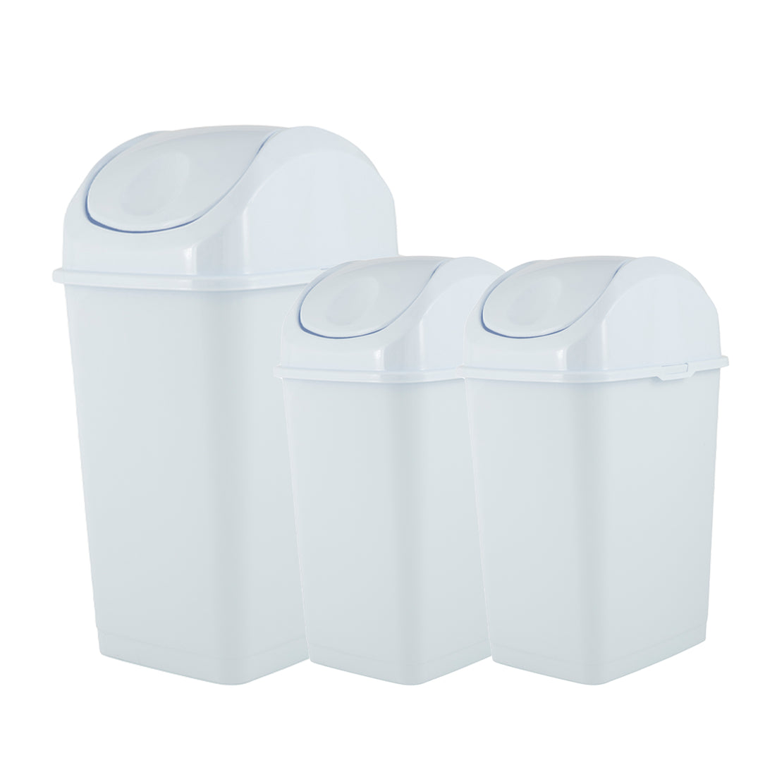 Swing Top Trash Can - White (3 Pack) 5 Qt, 10 Qt
