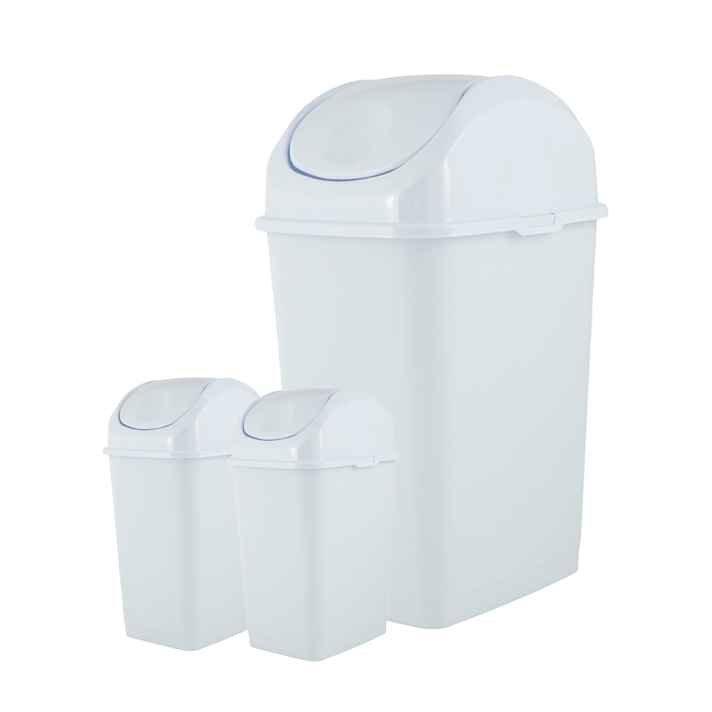 Swing Top Trash Can - White (3 Pack) 5 Qt, 18 Qt