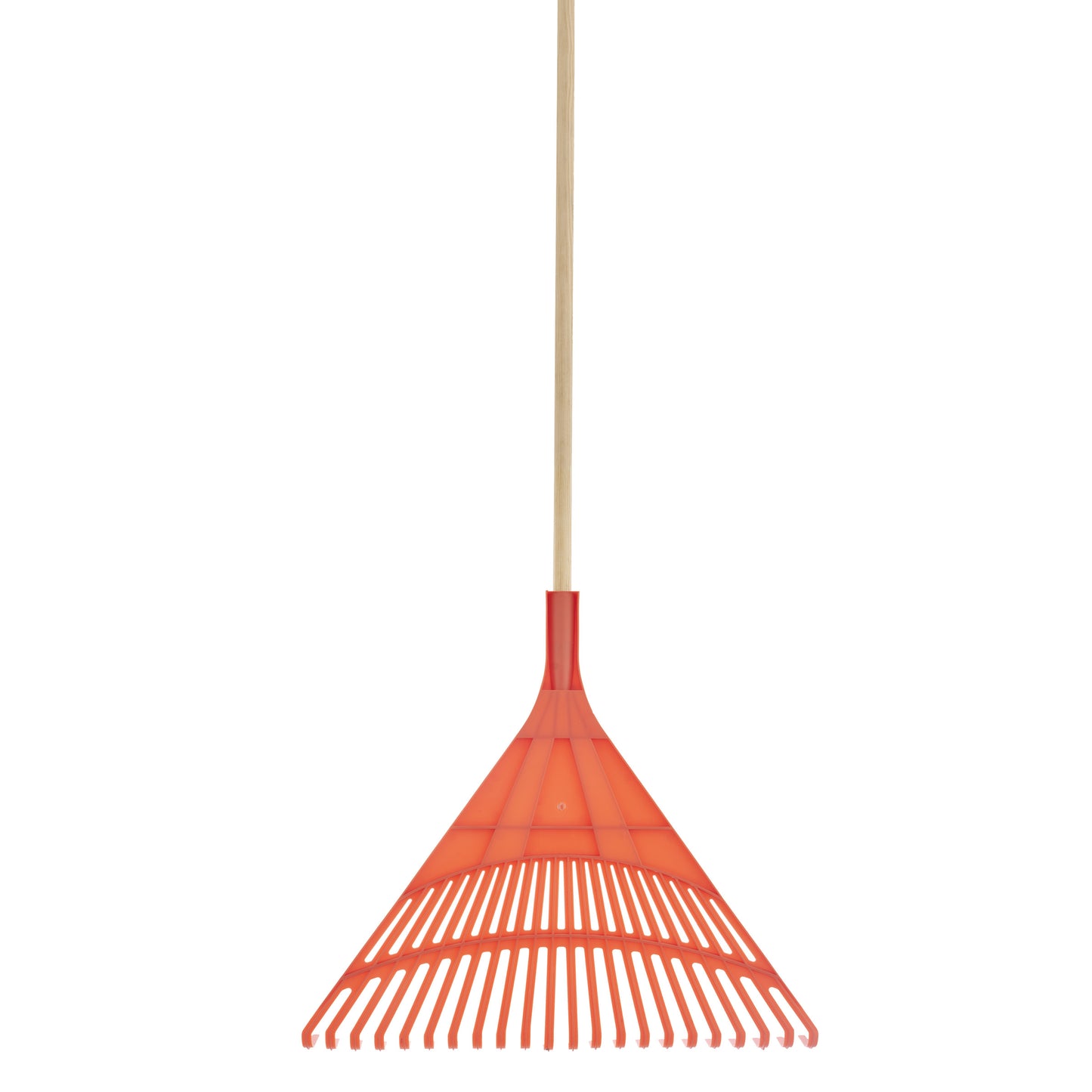 Orange Rake with 48" Wooden Handle.