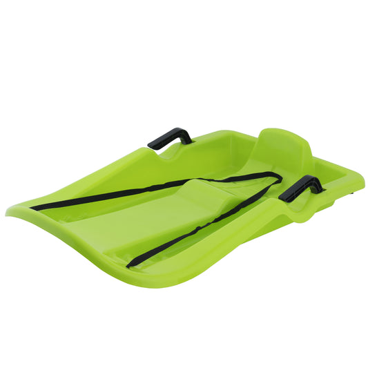 35" Green Downhill Snow Sled With Brakes and Poly Rope.