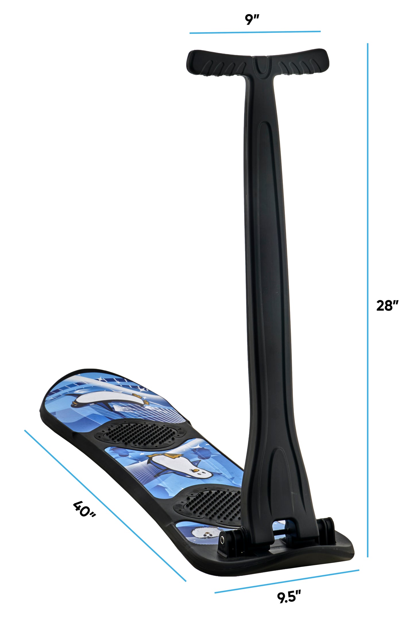 Kids Foldable Snow Scooter Sled, Black