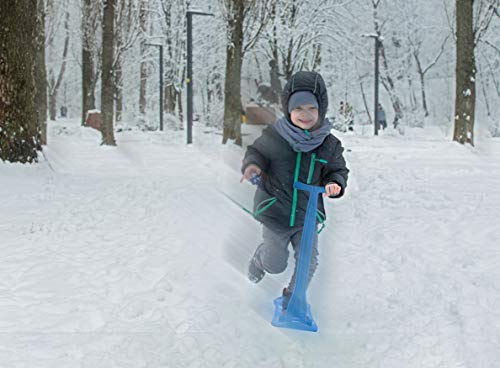 Kids Foldable Snow Scooter Sled, Blue