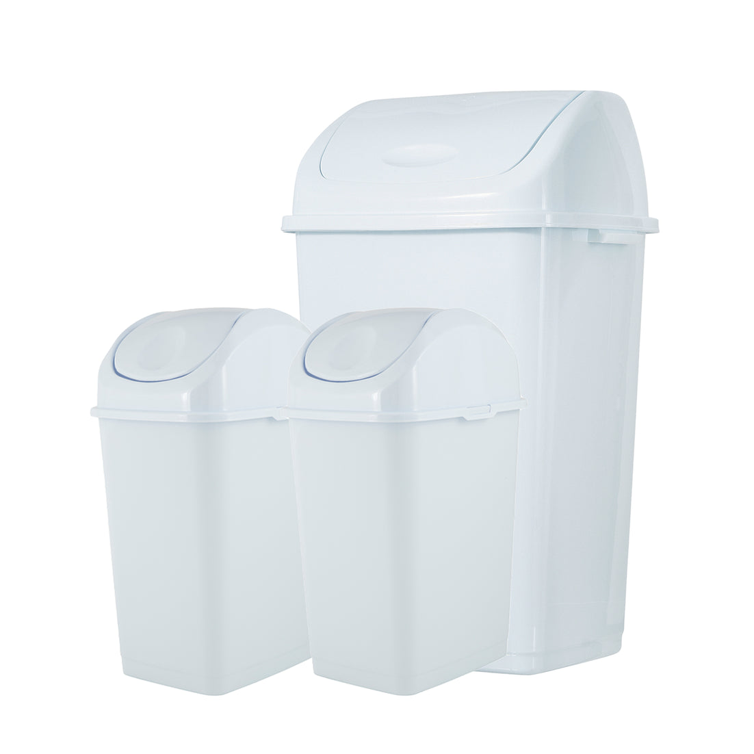 Swing Top Trash Can - White (3 Pack) 4.5 Gal, 13 Gal