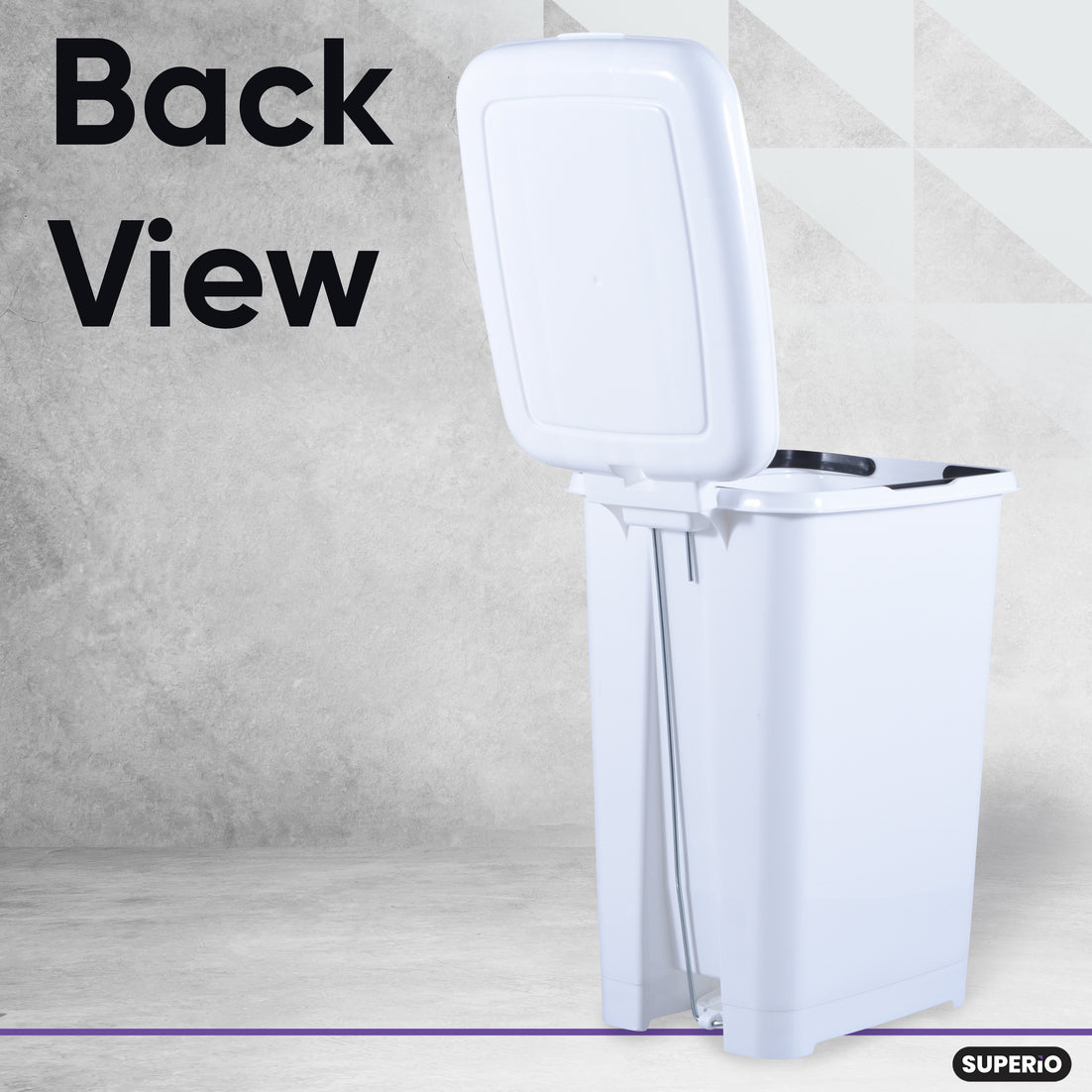 Slim Pedal Trash Can, 64 Qt - White
