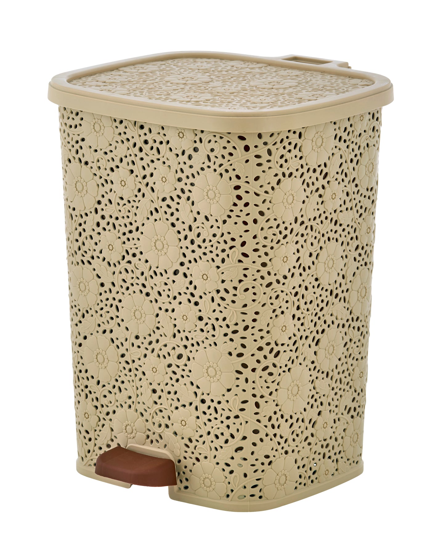 Step-On Dust Trash Can, Lace Design, 27 Qt.
