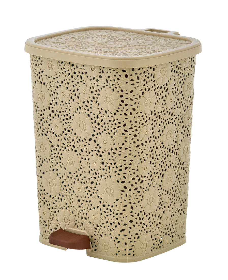 Step-On Trash Can, Lace Design, 6 Qt.