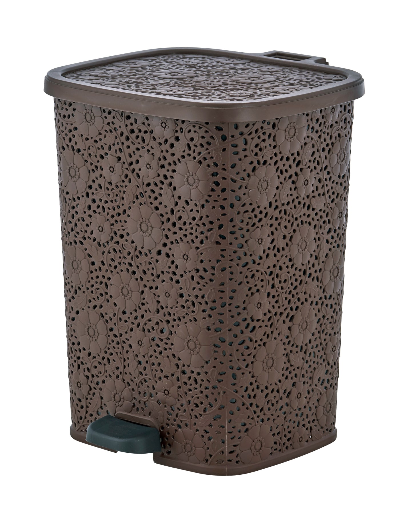 Step-On Dust Trash Can, Lace Design, 27 Qt.