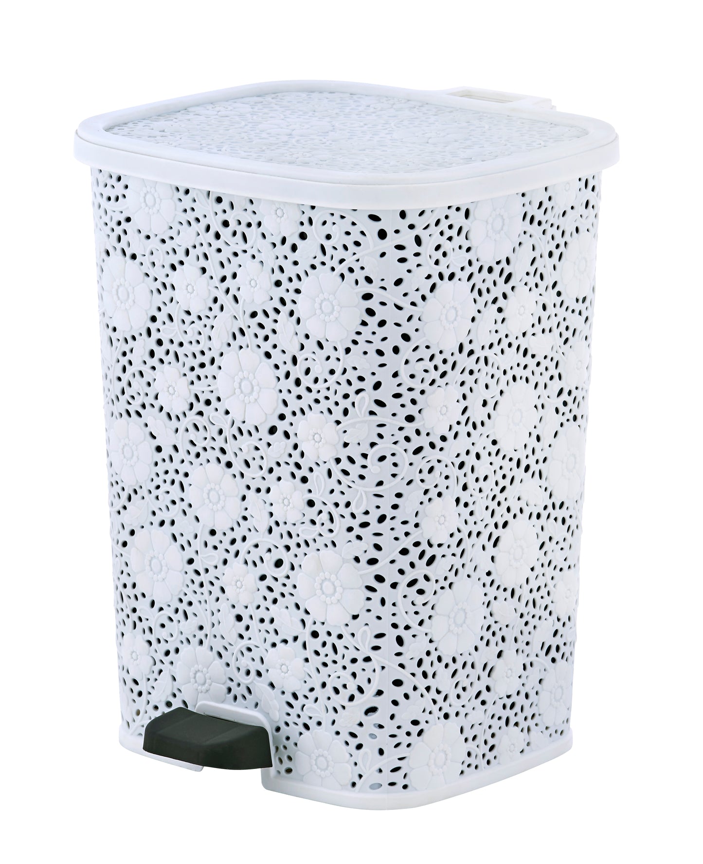 Step-On Dust Trash Can, Lace Design, 27 Qt.