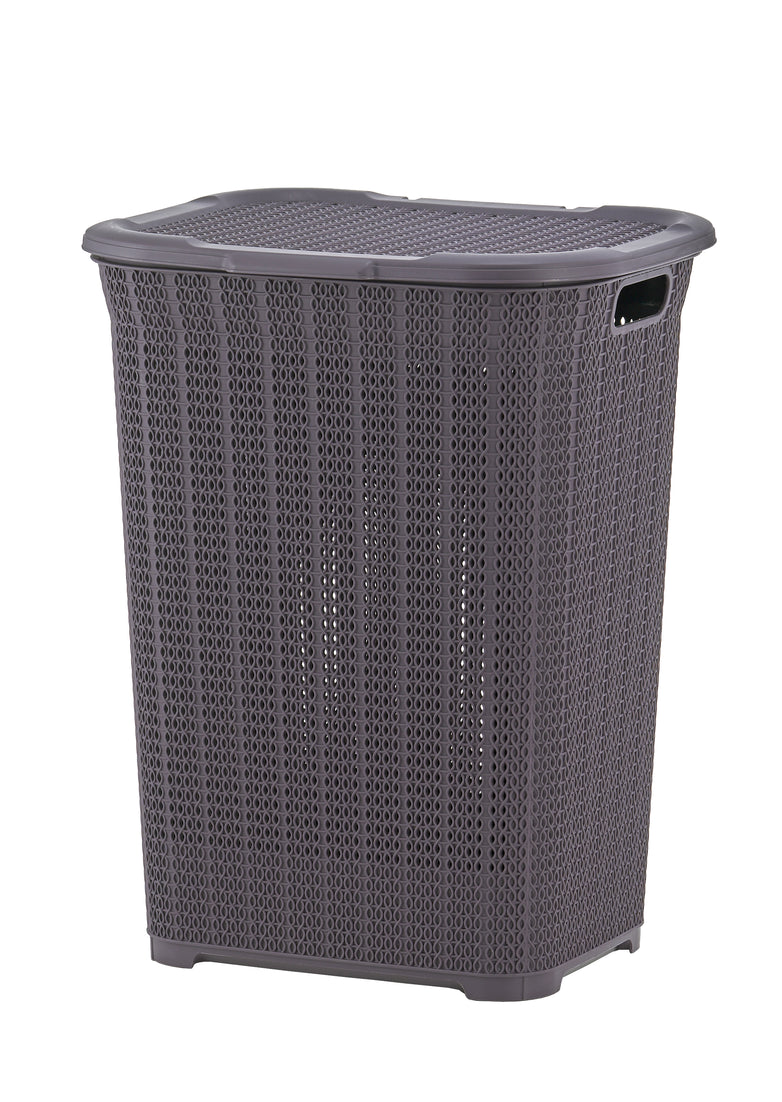 50 liter Knit Style Laundry Hamper with Cutout Handles.