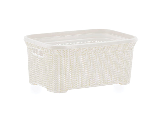 40-liter Knit Style Laundry Basket with Cutout Handles.