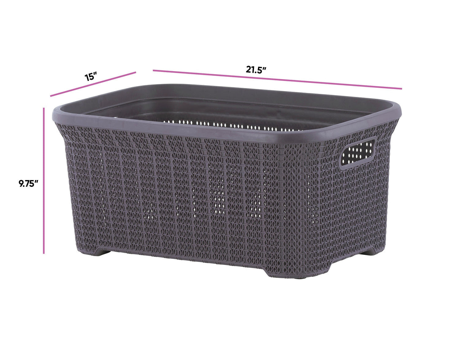 40-liter Knit Style Laundry Basket with Cutout Handles.