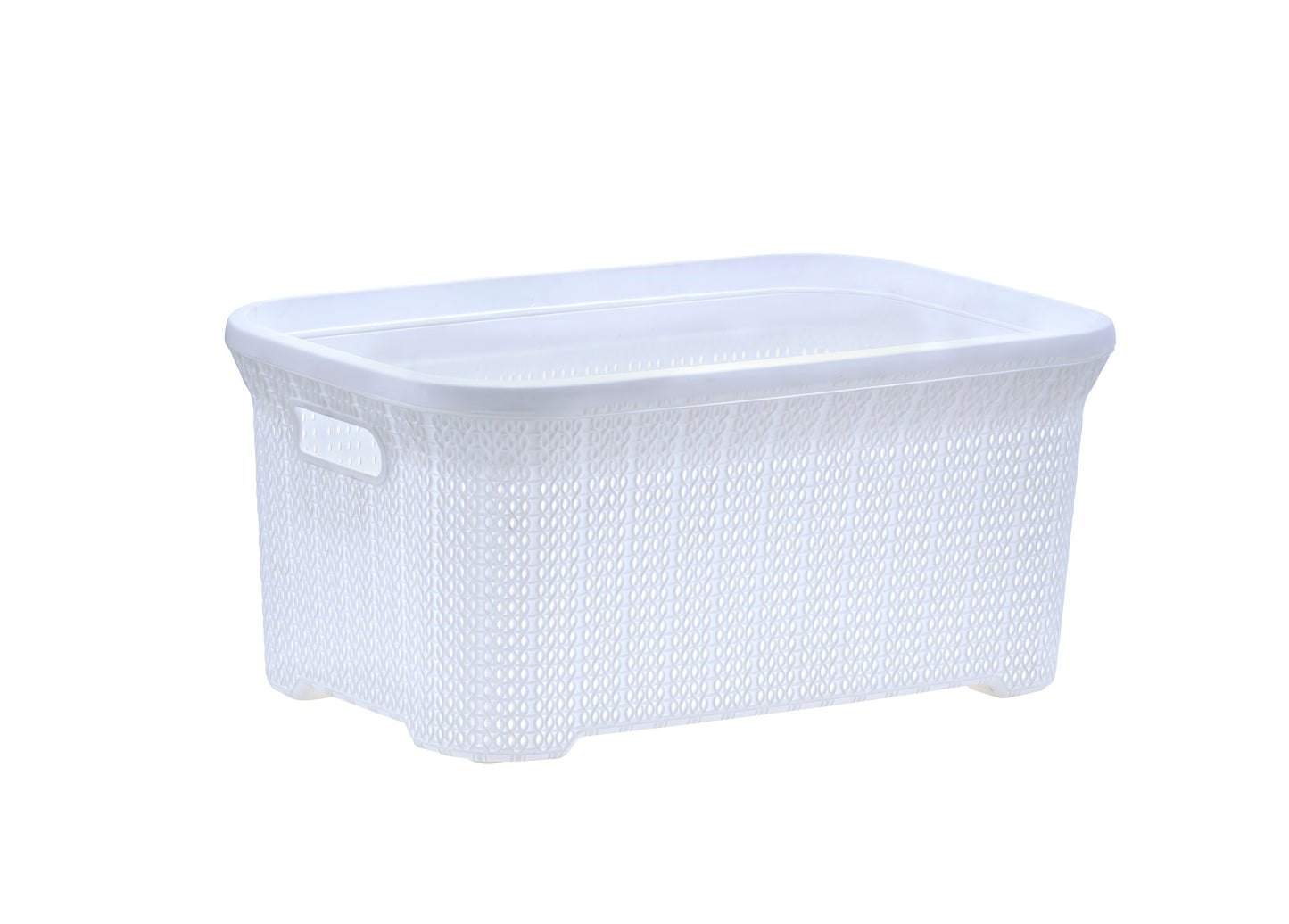 40-liter Knit Style Laundry Basket with Cutout Handles.