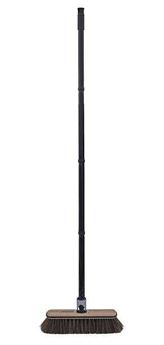 Premium Horsehair Broom with Beach Wood Brush Head and Multi Position Handle