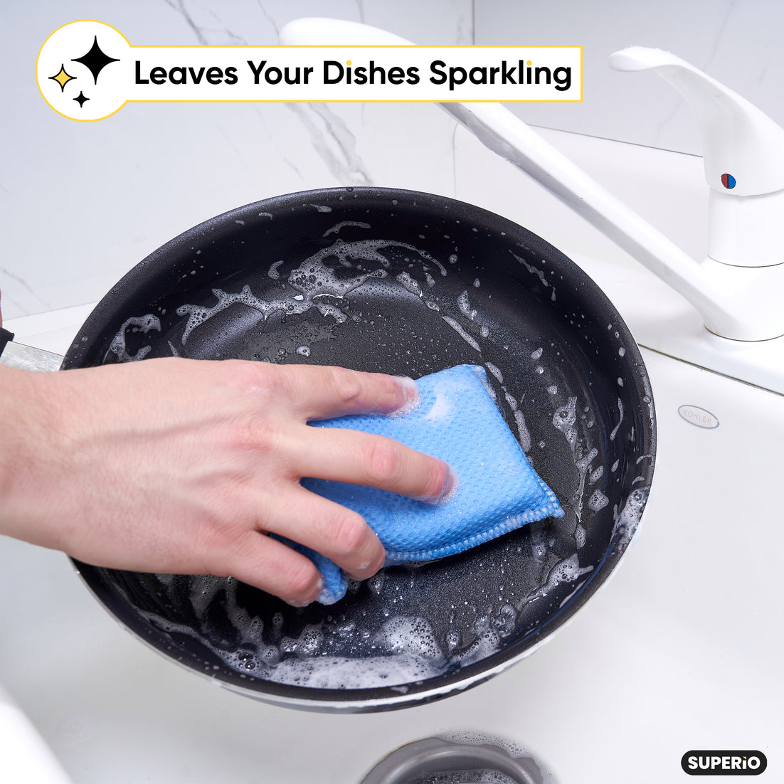 Ultra Miracle Microfiber Sponge, Blue