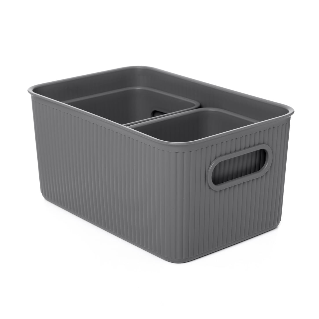 Set of 3 Ribbed Storage Bin
