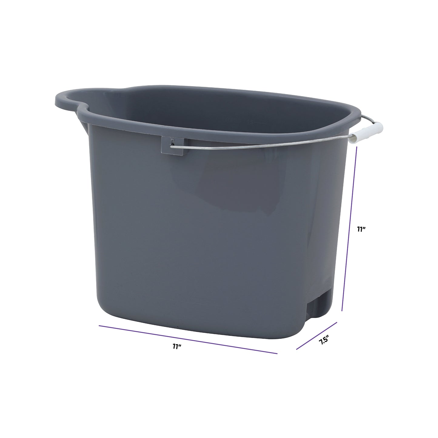 Plastic Mop Bucket Grey 16 Liter / 4.2 Gallon