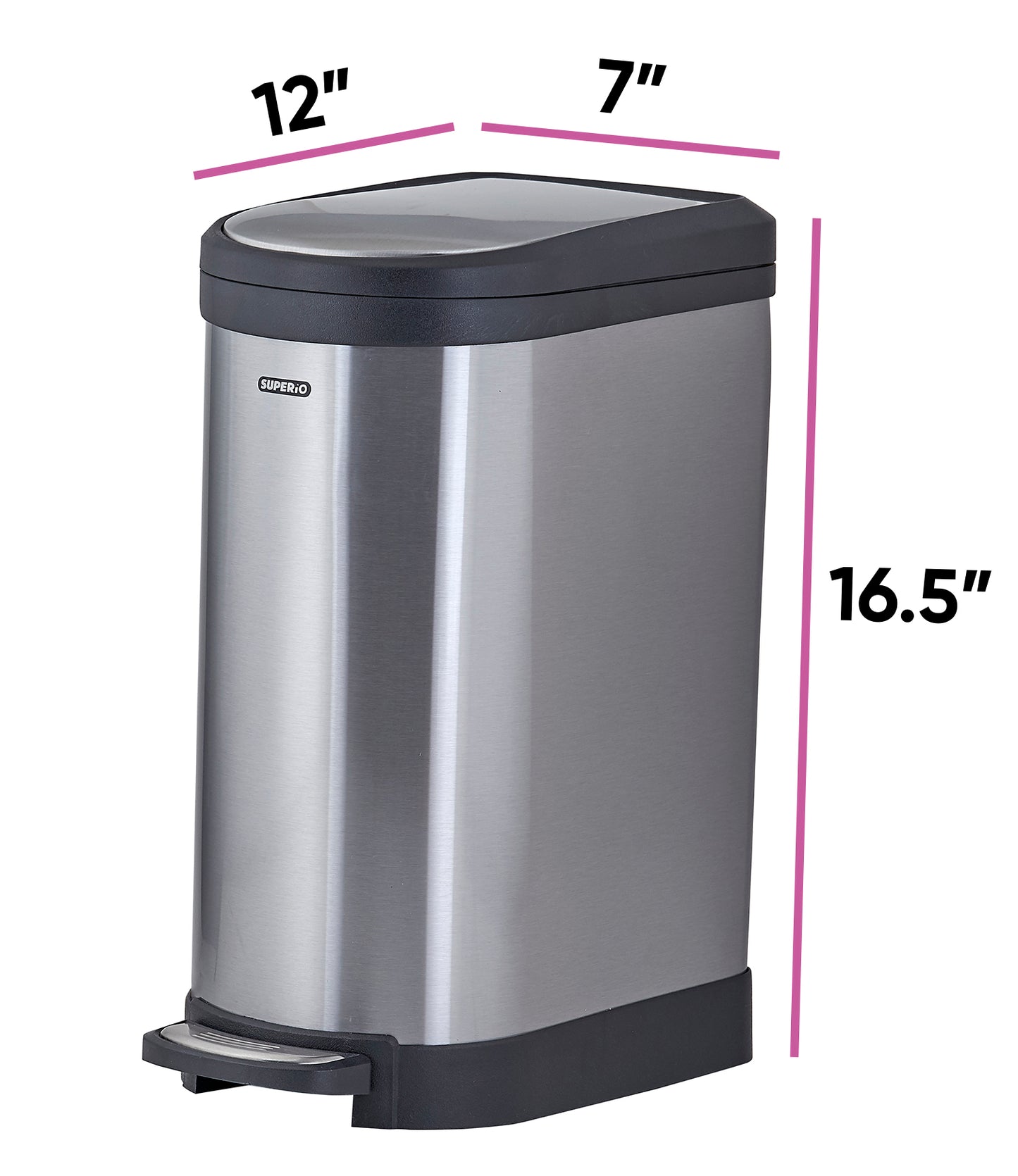 Stainless Steel Trash Can, 2.6 Gallon