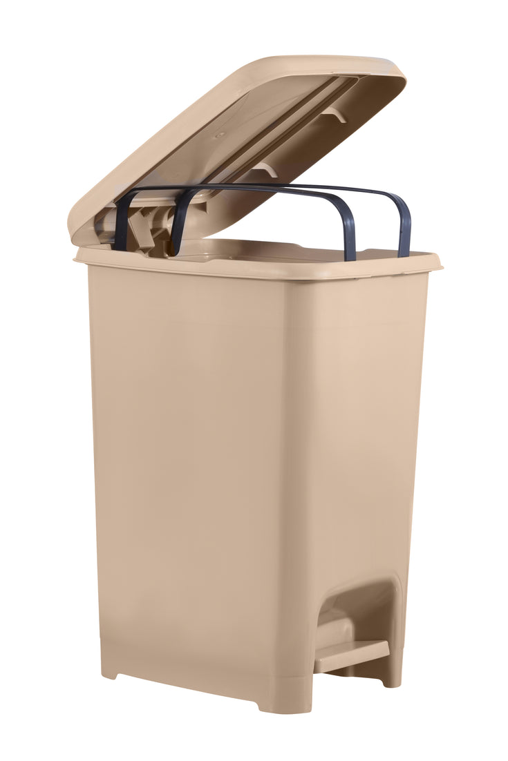 Slim Pedal Trash Can, 16 Qt - Tan