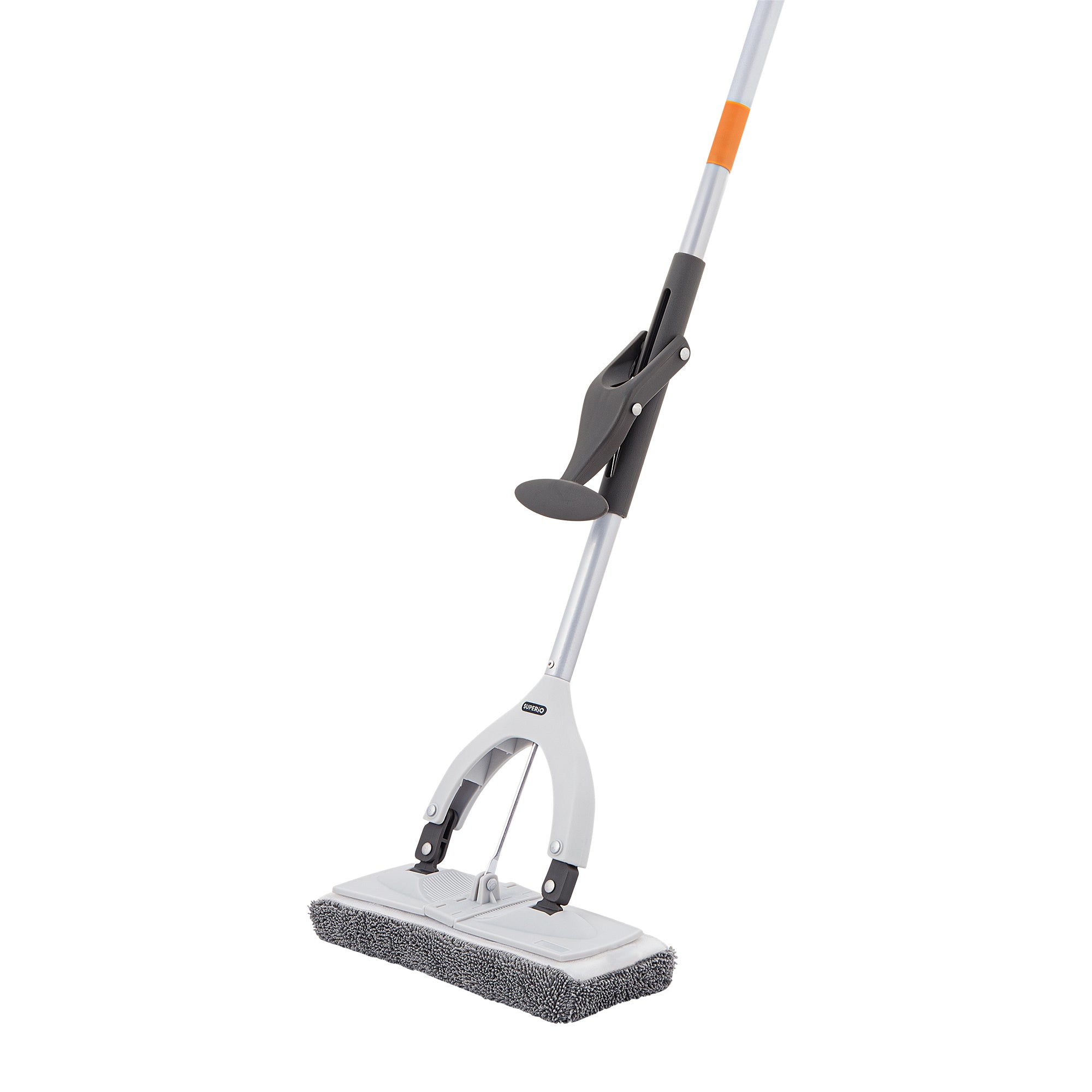 Superio Telescopic Self Wring Miracle Mop, Grey for Kitchen and Bath Cleaning, with Velcro Microfiber Pad, for Hardwood Floor, Ceramic tiles, Linoleum