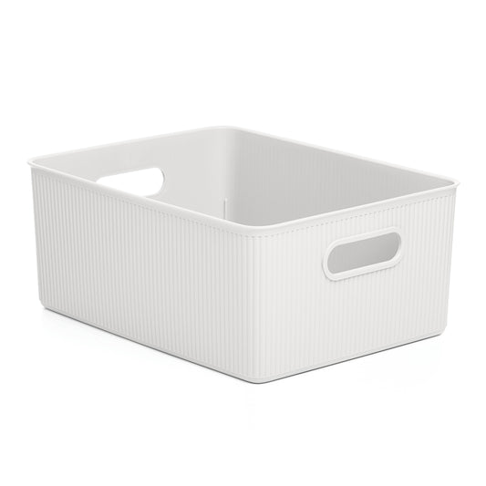 15 Liter Ribbed Storage Bin White