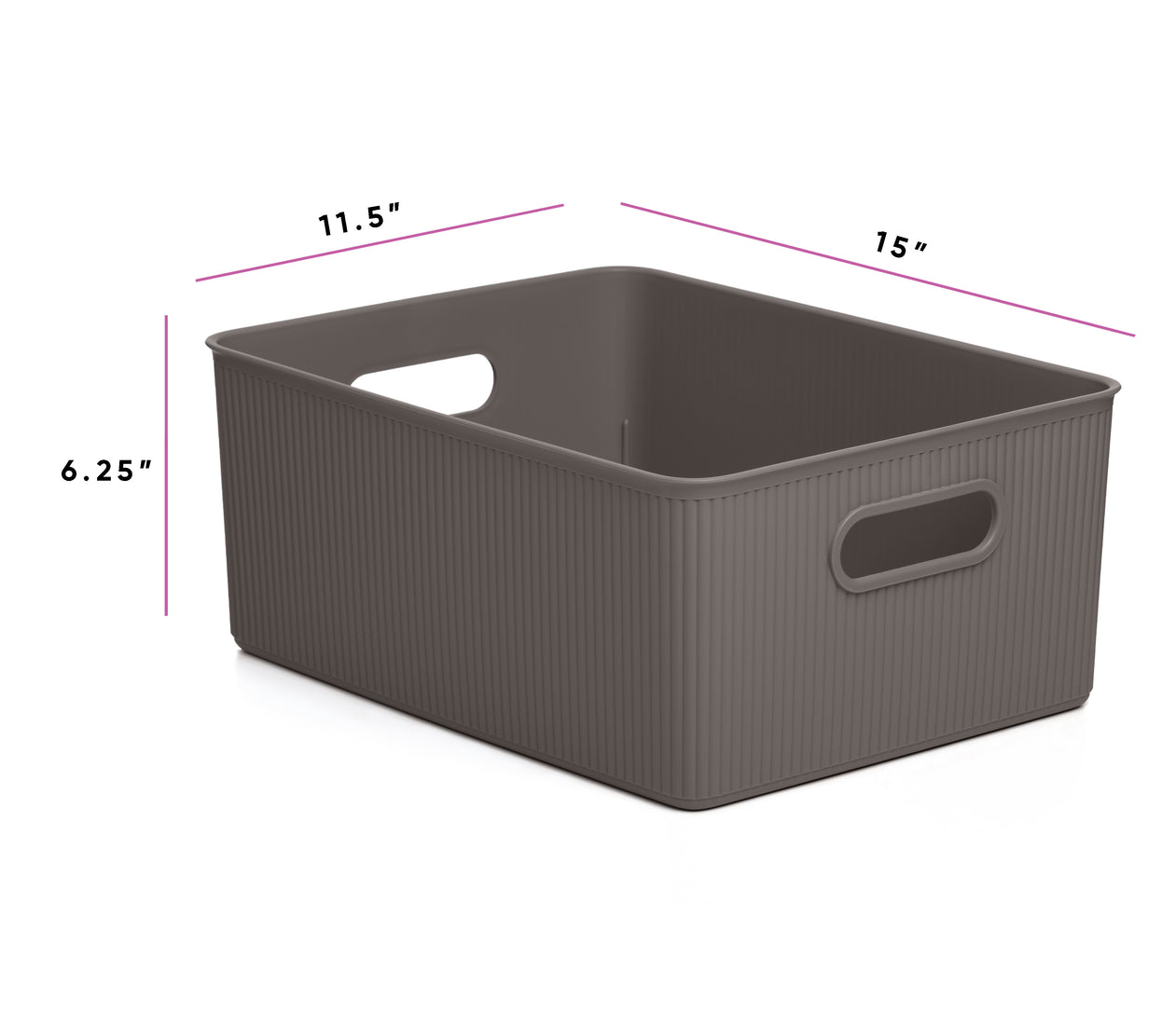 15 Liter Ribbed Storage Bin Brown
