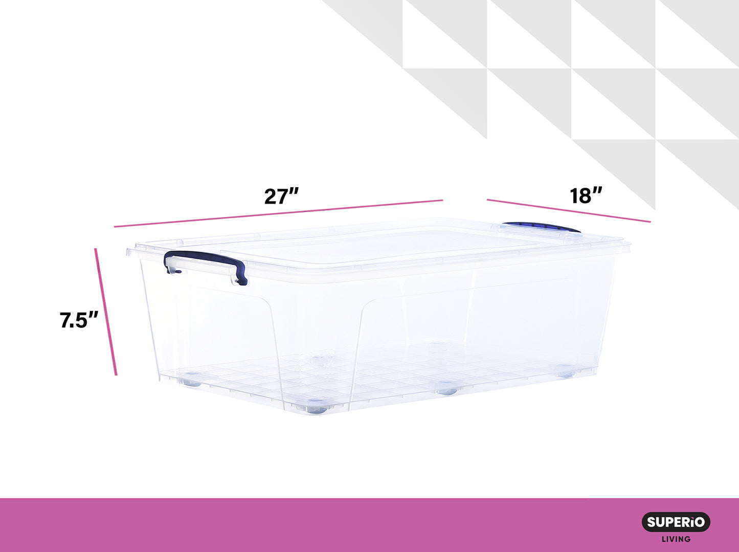 Storage Container (42 Quart), Plastic Wheeled Storage Bin with Lid