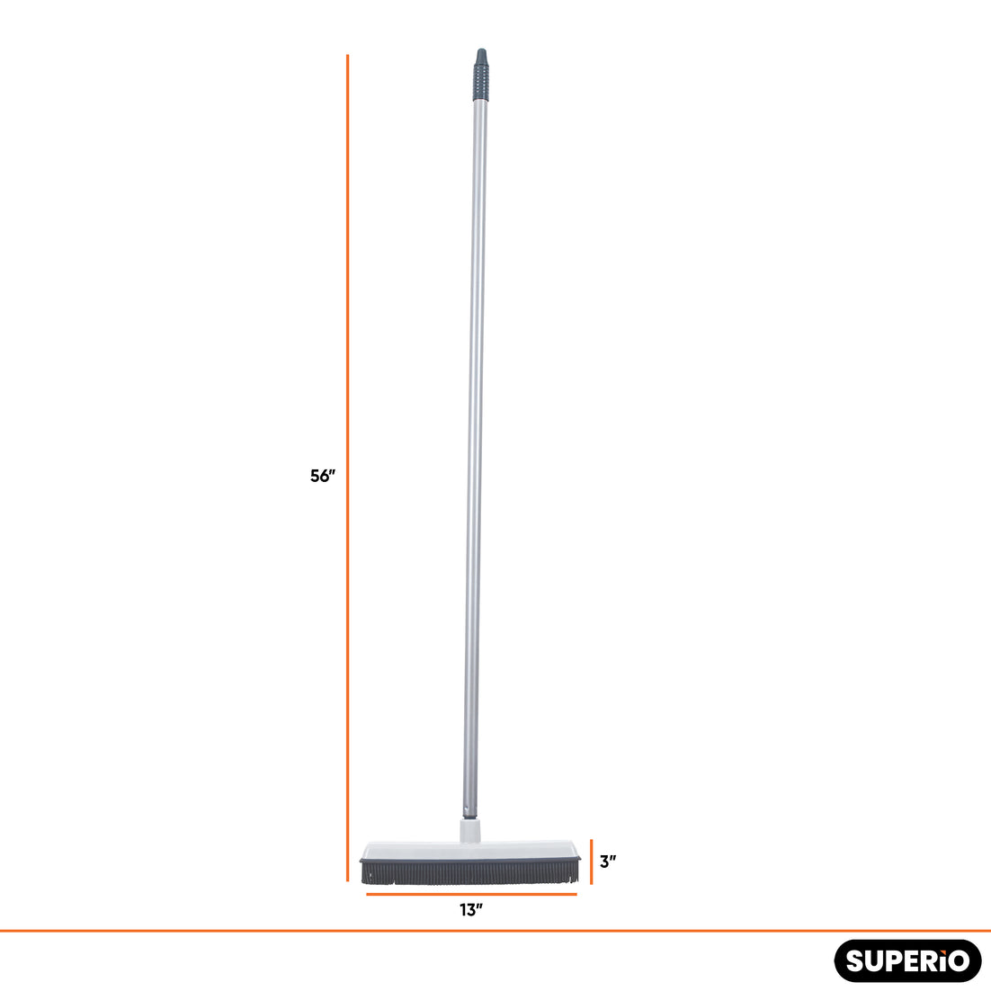 All-Purpose Rubber Broom and Squeegee, Grey