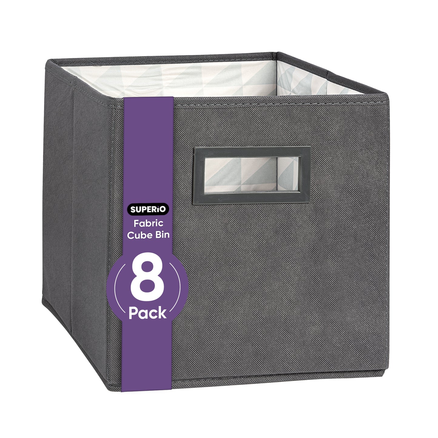 Fabric Storage Organizer 11" Bin, Grey Cube