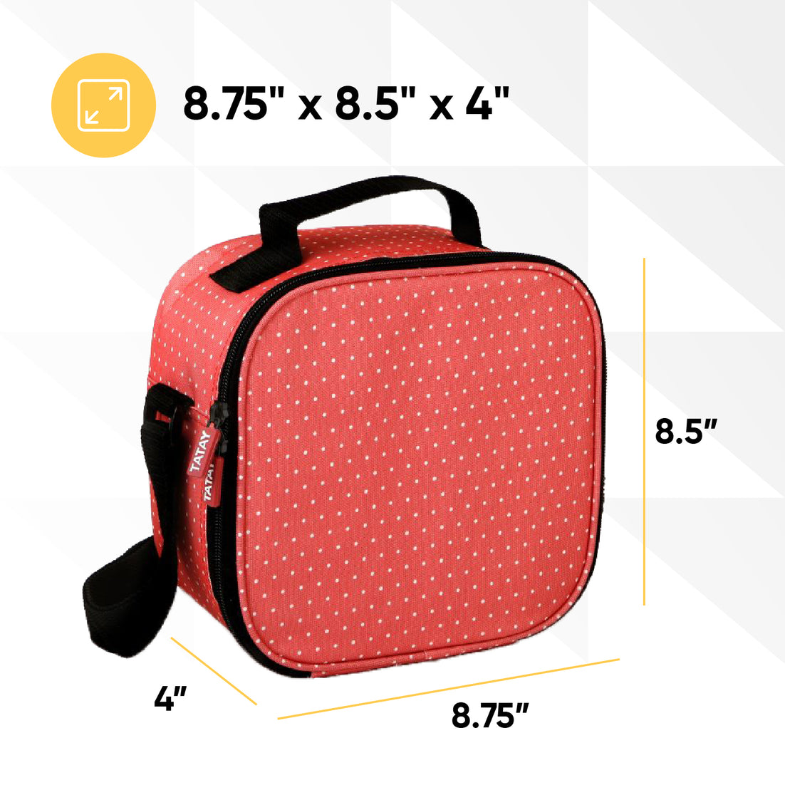 Insulated Lunch Bag with Food Containers, Red Polka Dots