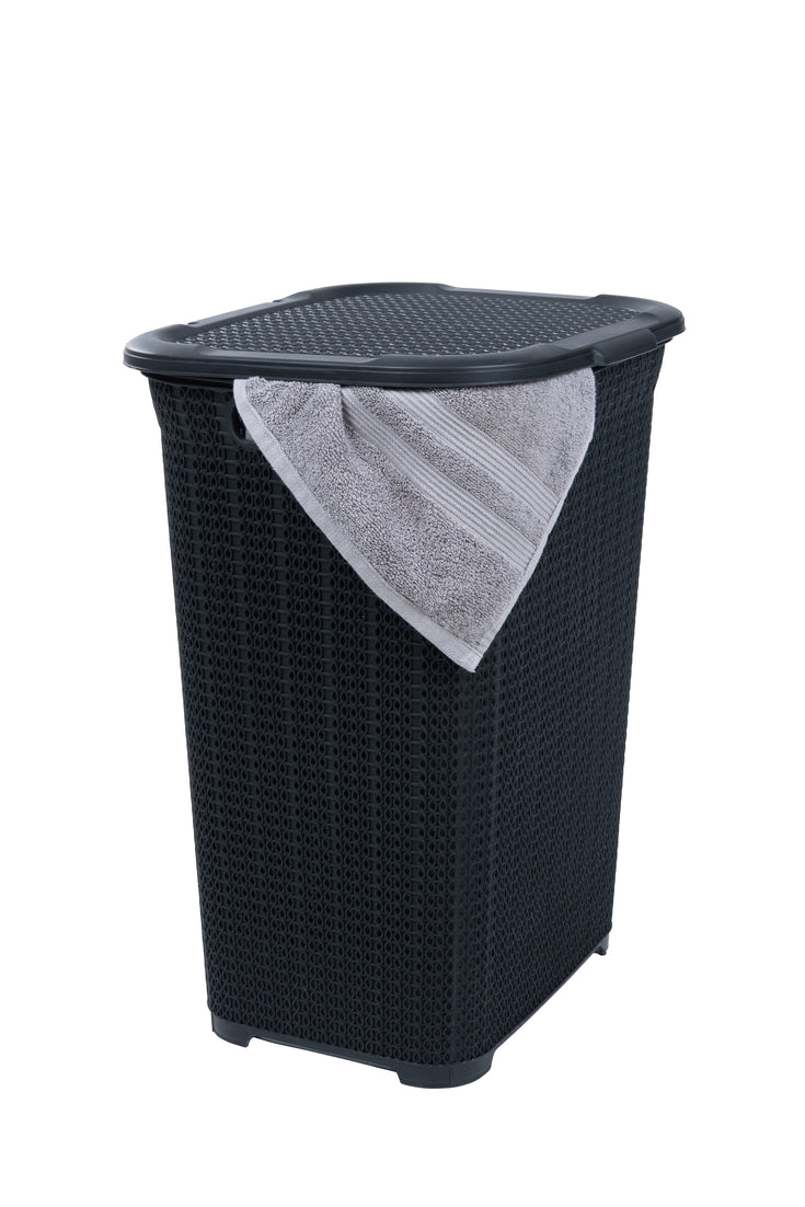 50 Liter Knit Style Laundry Hamper with Cutout Handles