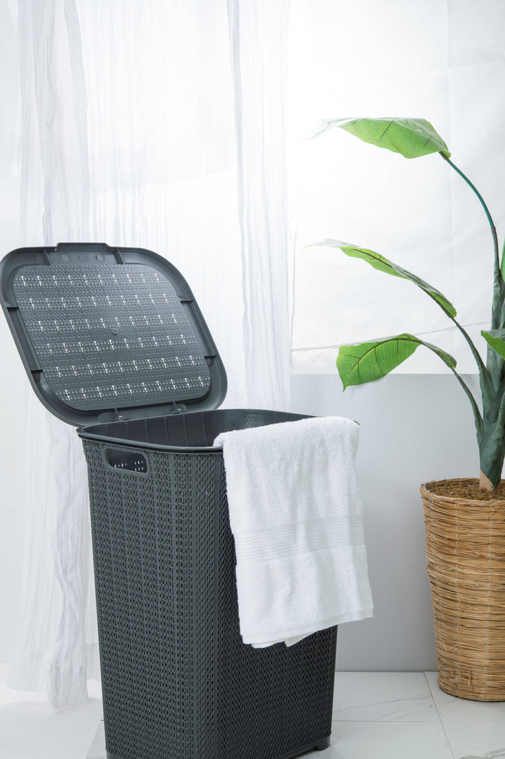 50 Liter Knit Style Laundry Hamper with Cutout Handles