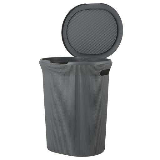 40 Liter Ribbed Laundry Hamper Grey