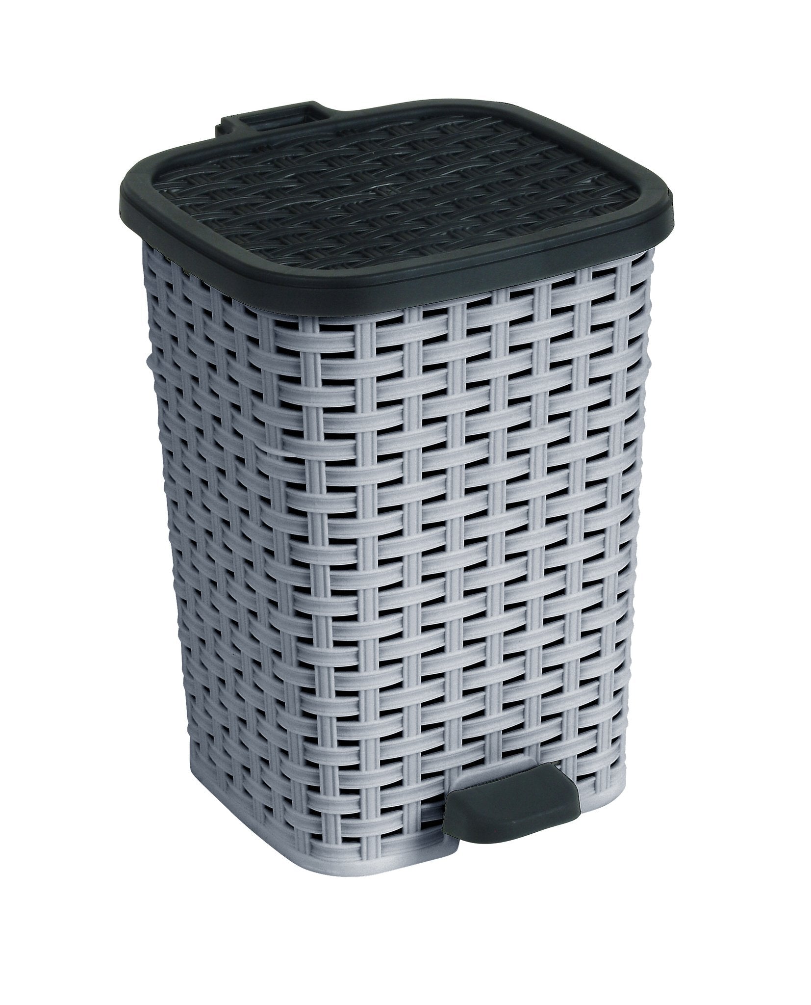 Step-On Trash Can, Wicker Style, 6 Qt.