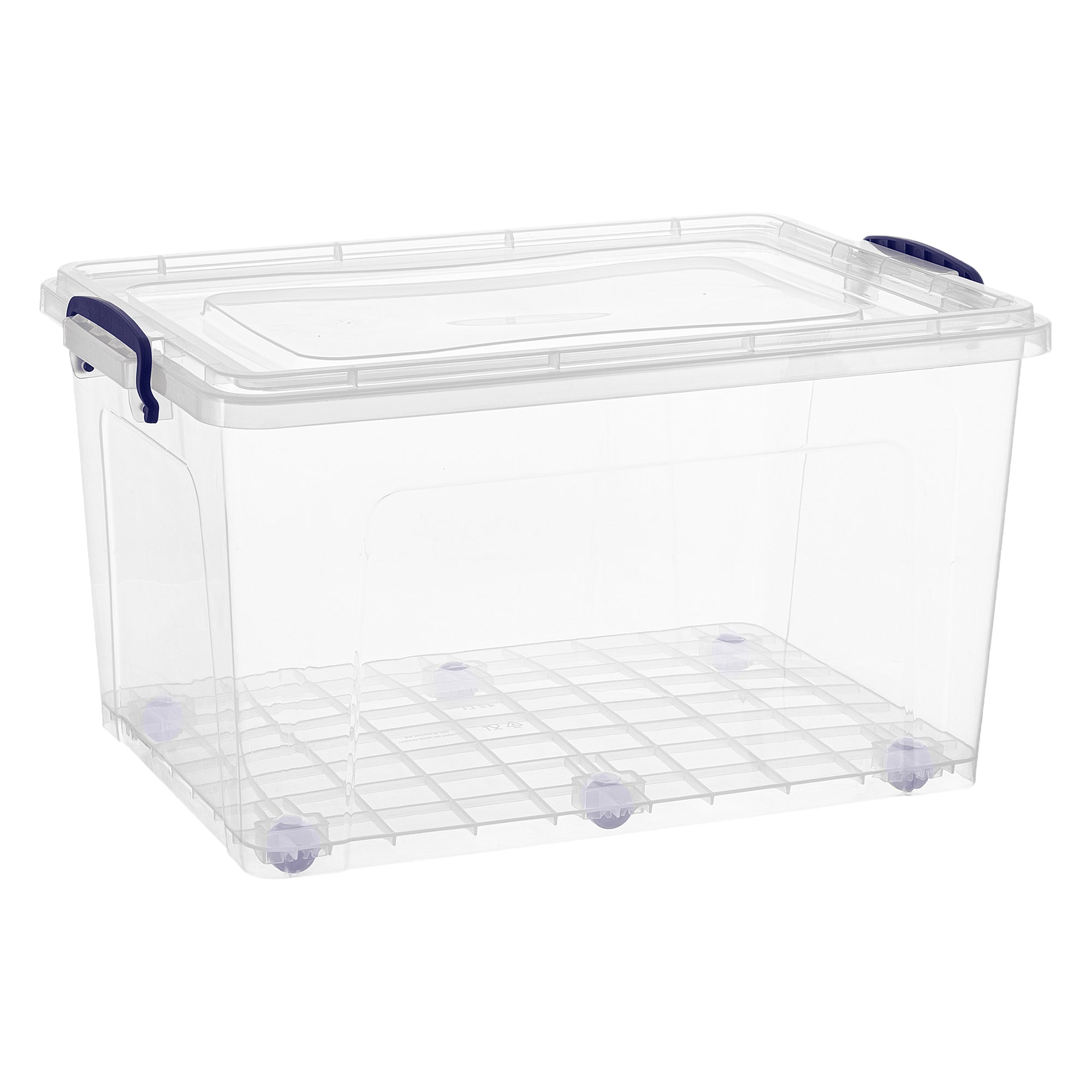 Superio Storage Container 44 qt Clear with Blue Handles