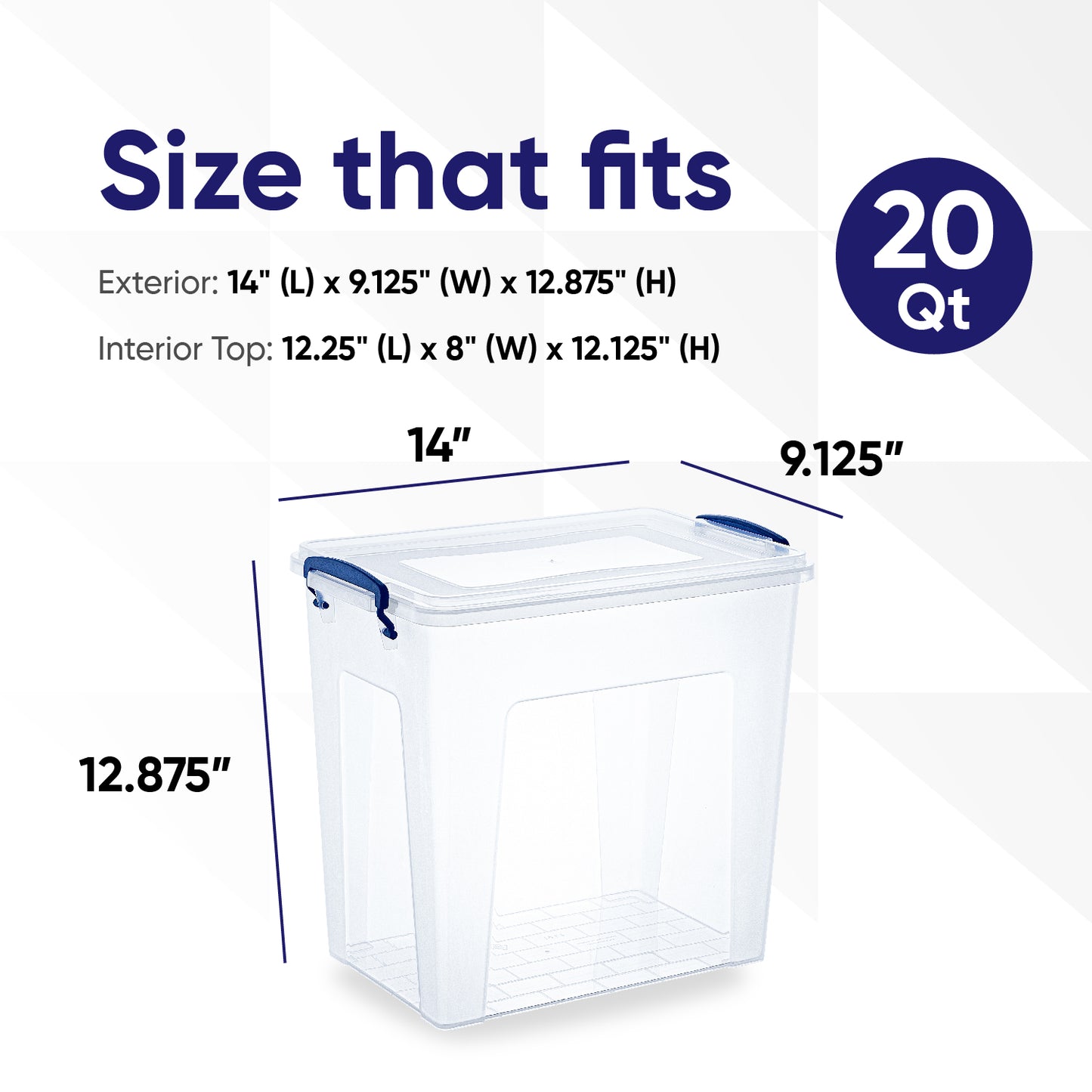 Deep Storage container with Lid (20 Qt.)