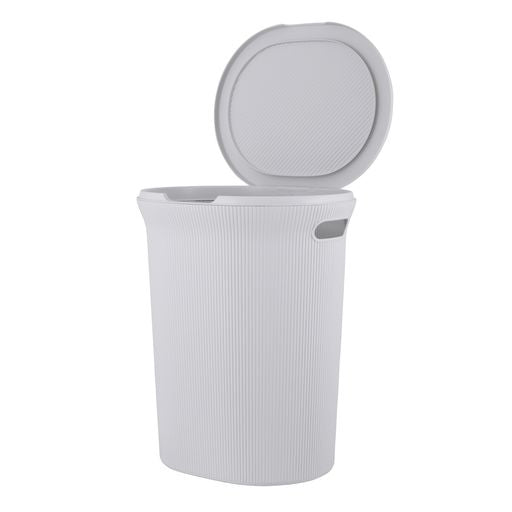 40 Liter Ribbed Laundry Hamper White Smoke
