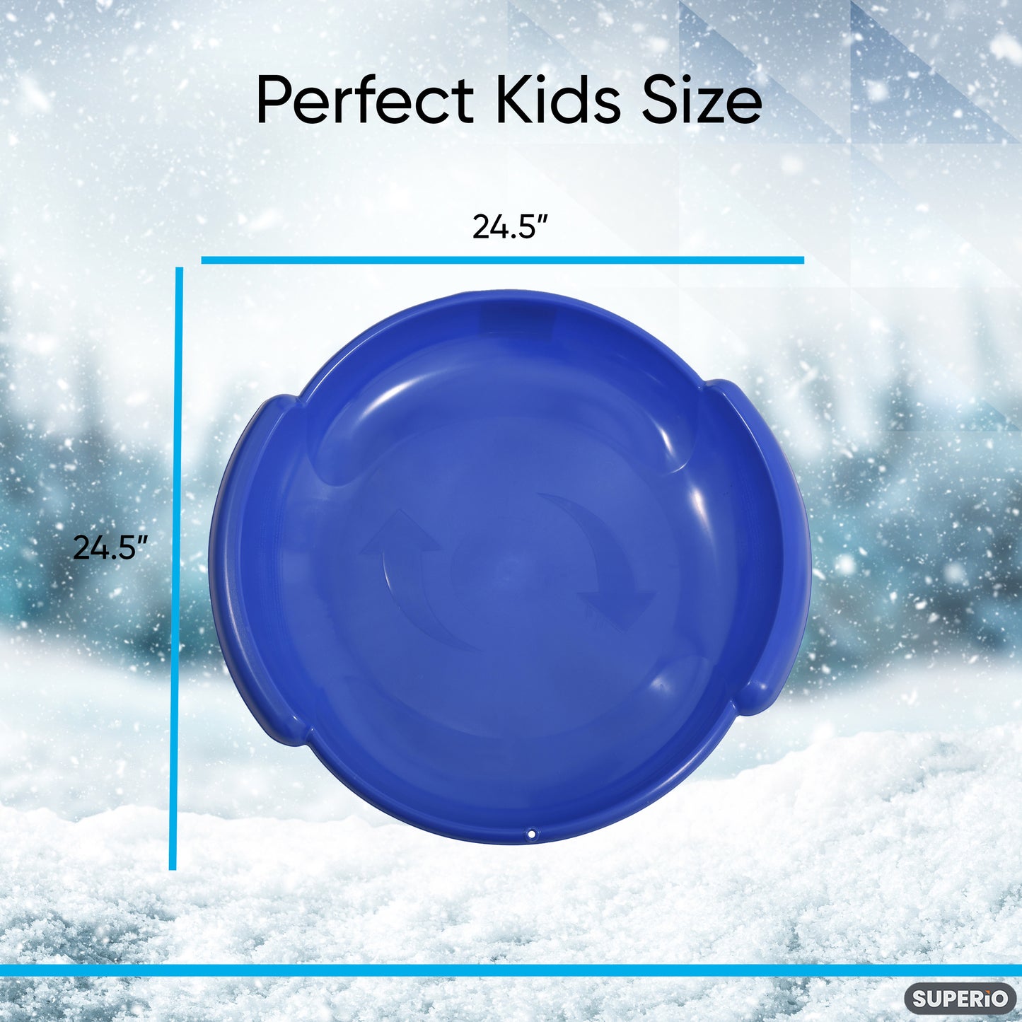 Superio Round Snow Saucer Sled Blue 24"