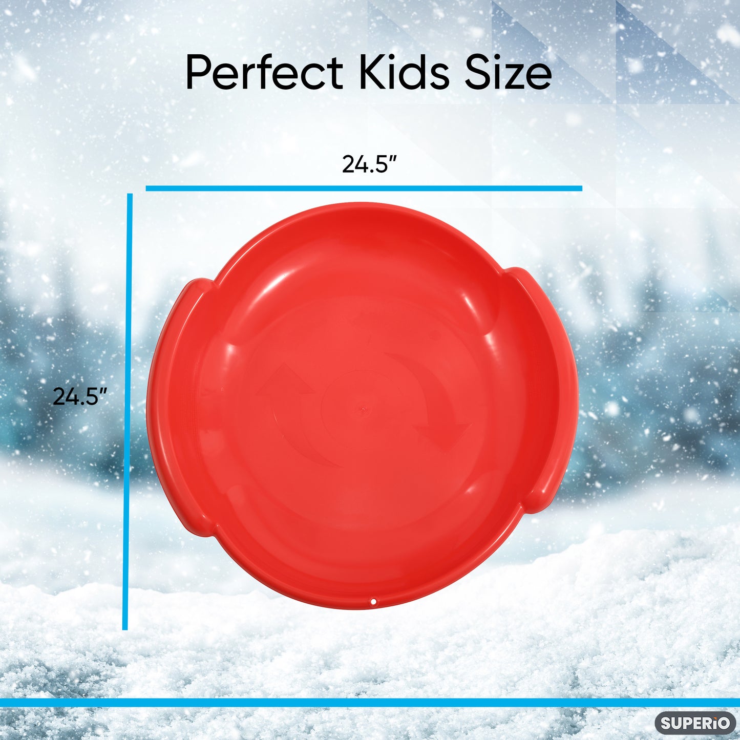 Round Snow Saucer Sled, 24" Red