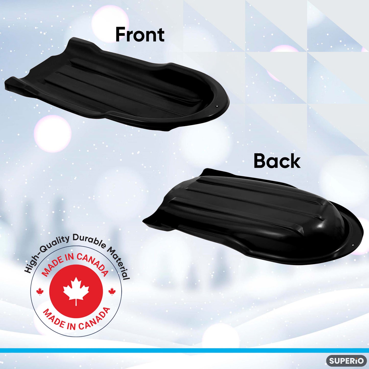Torpedo Snow Sled for Kids and Adults, 46", Black