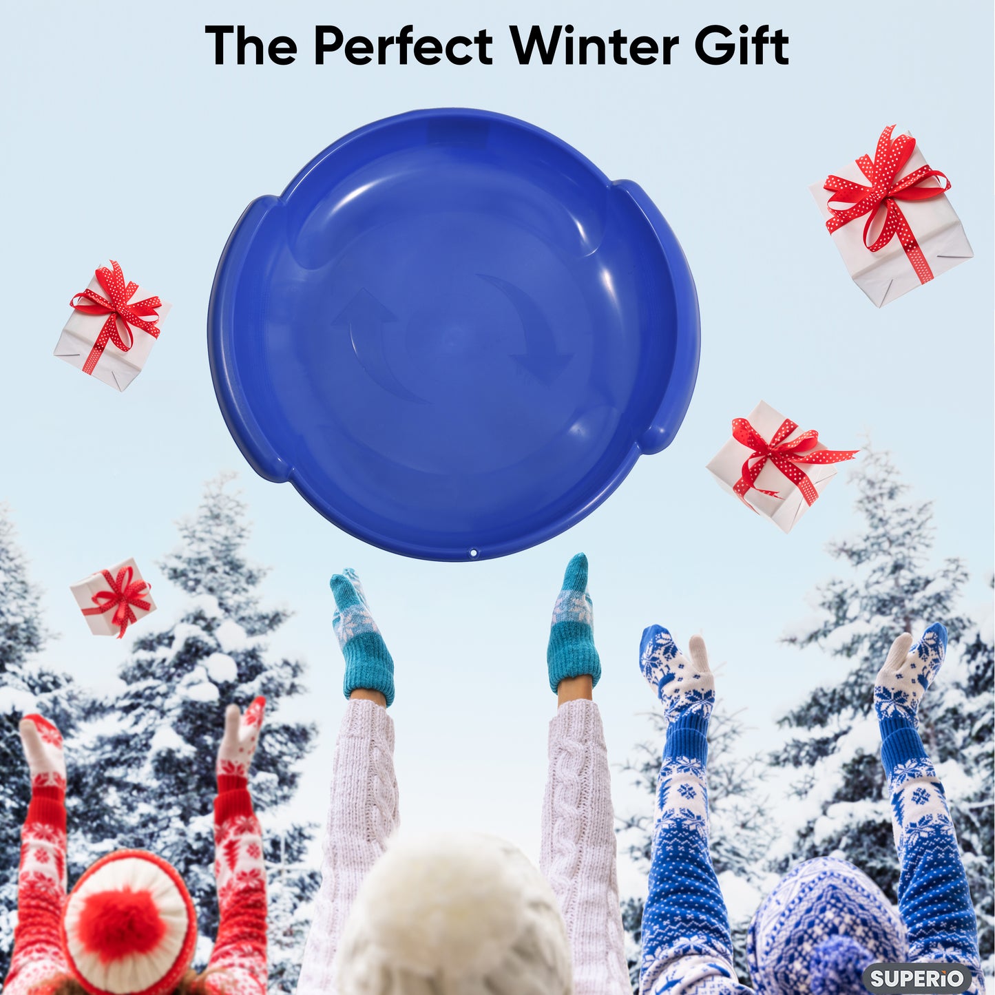 Superio Round Snow Saucer Sled Blue 24"